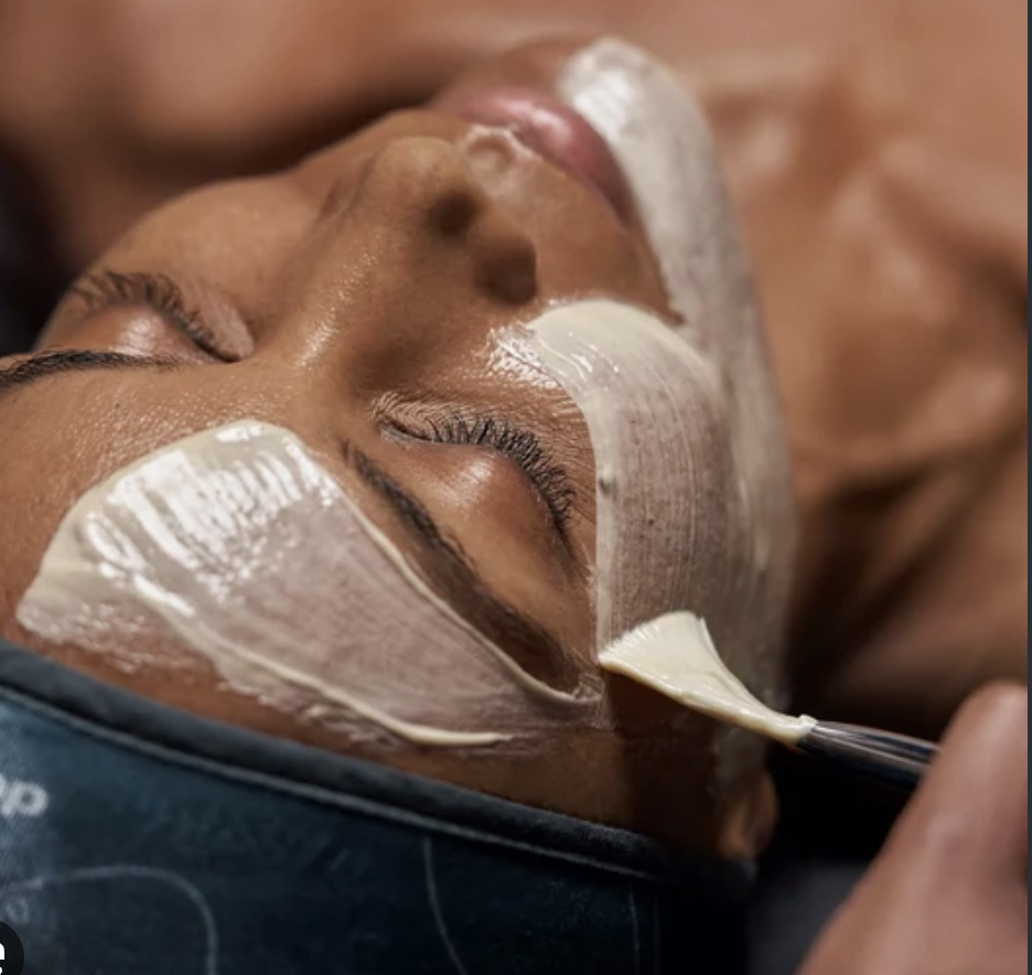 Dermalogica facial products being applied during treatment