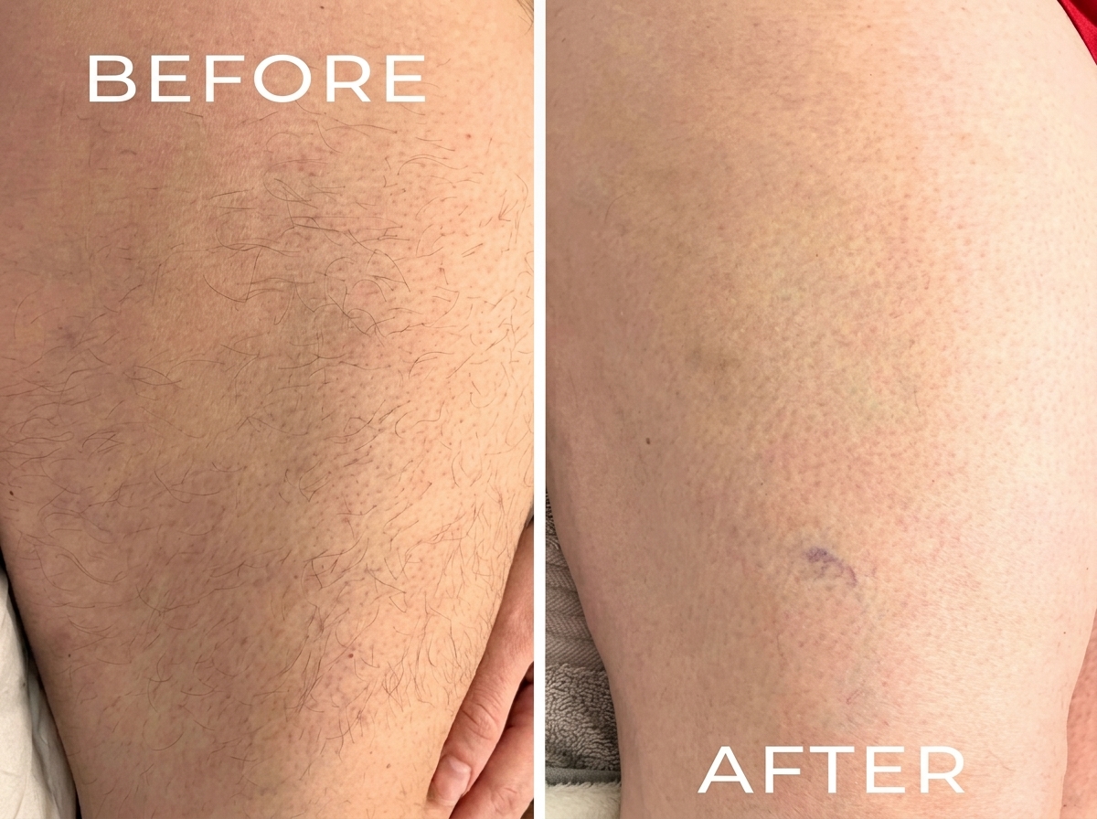 cooling laser applicator used during hair removal treatment